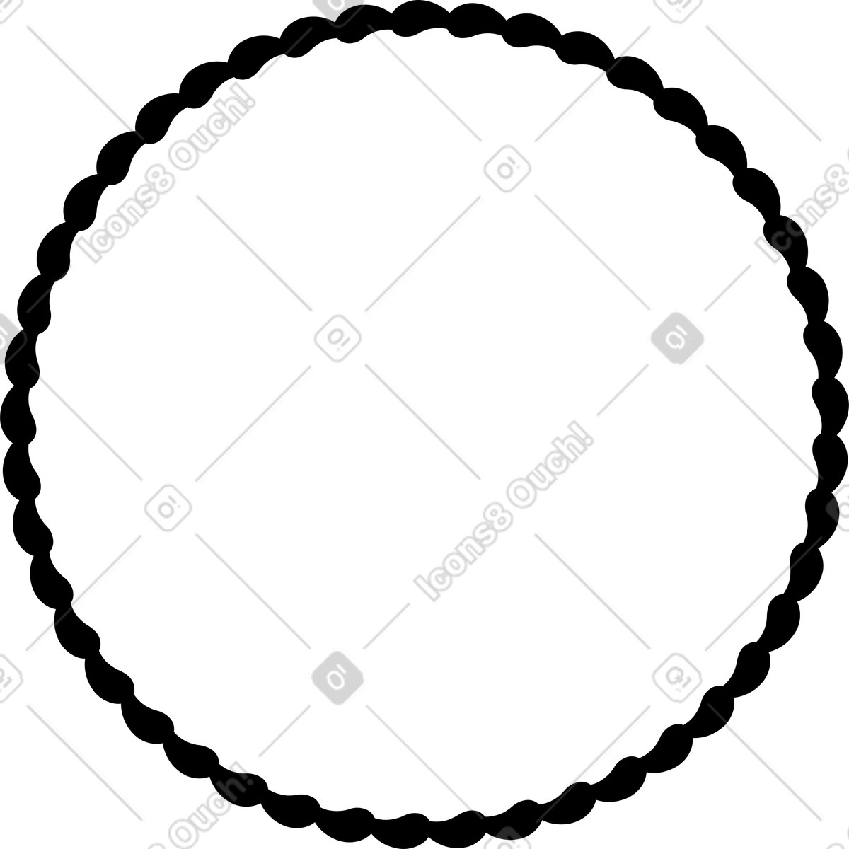 Round scallopped illustration in Twirl style download in PNG, SVG
