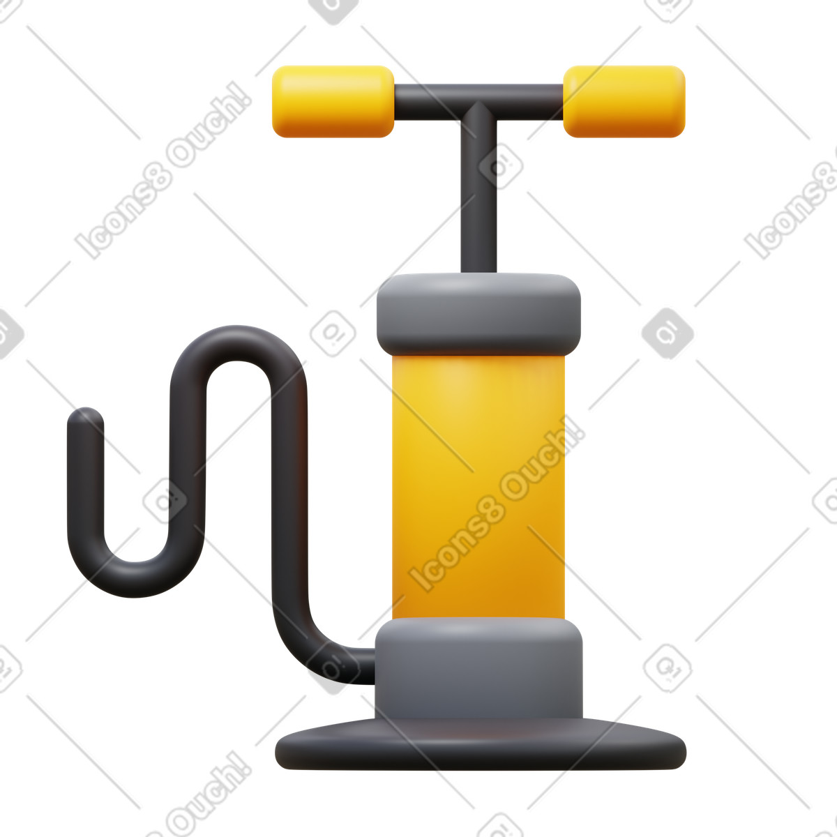 Bicycle floor pump illustration in 3D Fluency style download in PNG, SVG