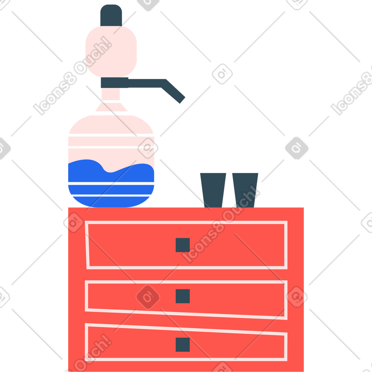 Illustration Glacière de bureau du royaume dans le style Kingdom à télécharger aux formats PNG, SVG