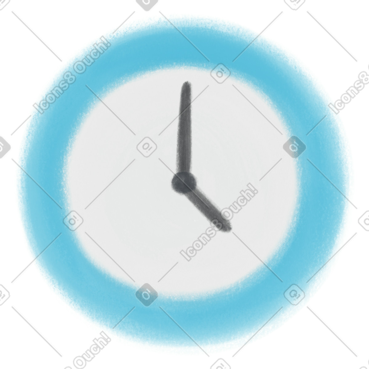 Clock illustration in Mushy style download in PNG, SVG
