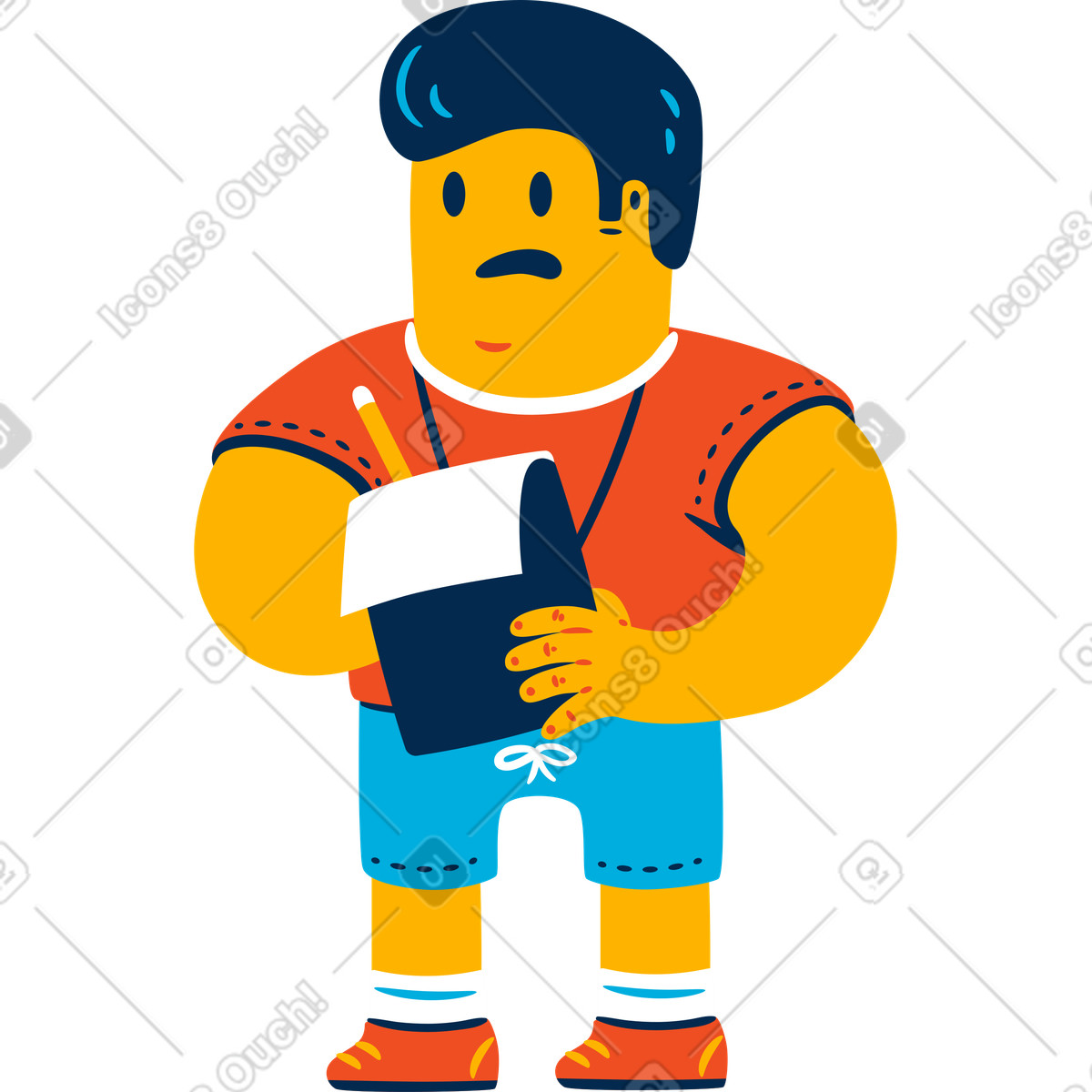 Coach illustration in Flame style download in PNG, SVG