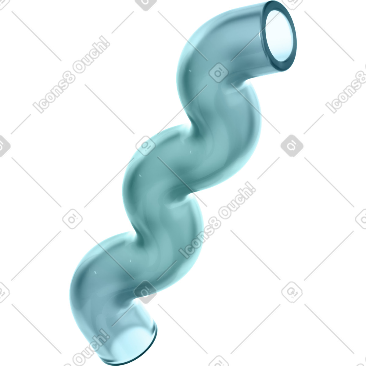3D Glassy スタイルの モノクロガラス波管 のイラストをPNG、SVG形式でダウンロード