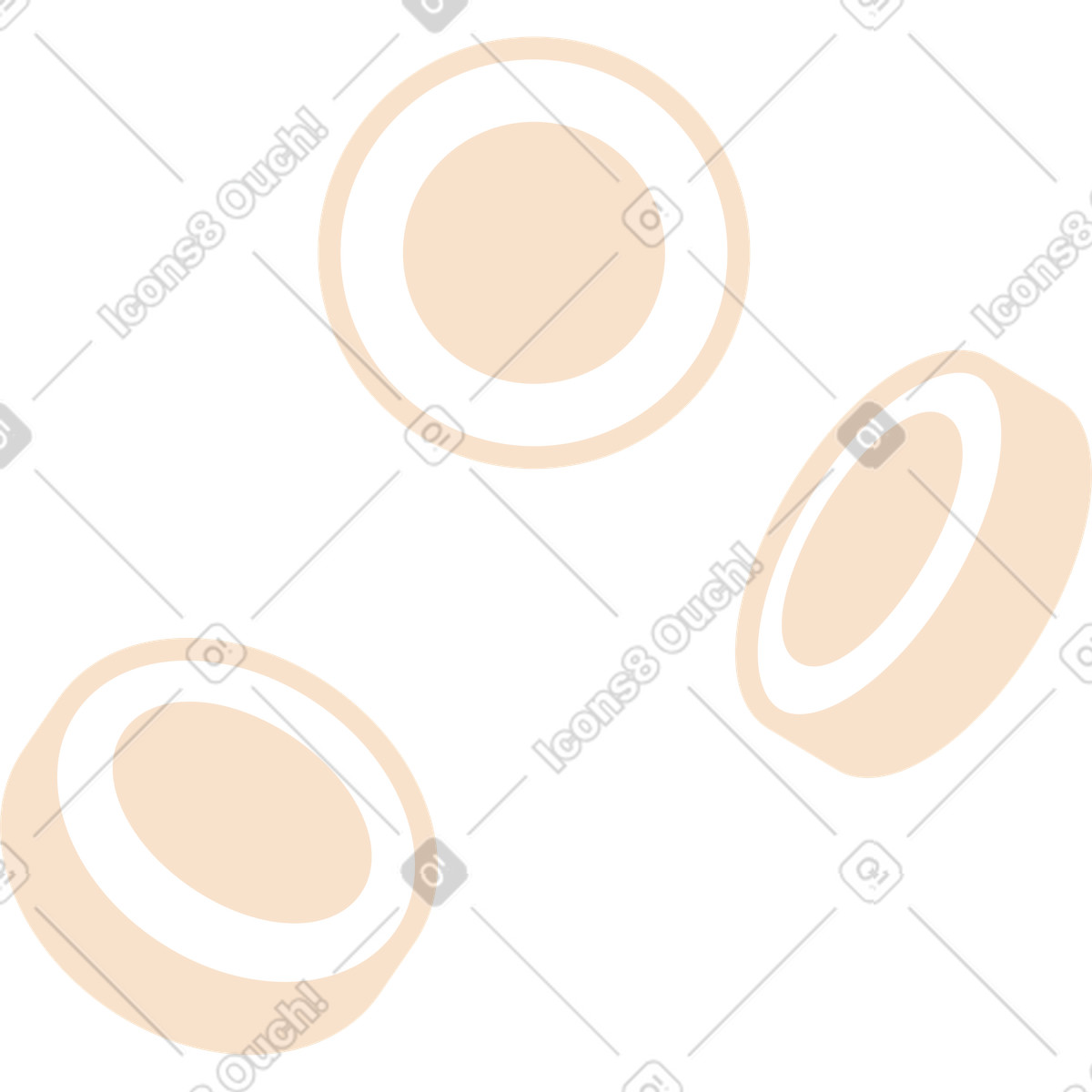 Drei münzen-Illustration im Folks-Stil als Download in PNG, SVG
