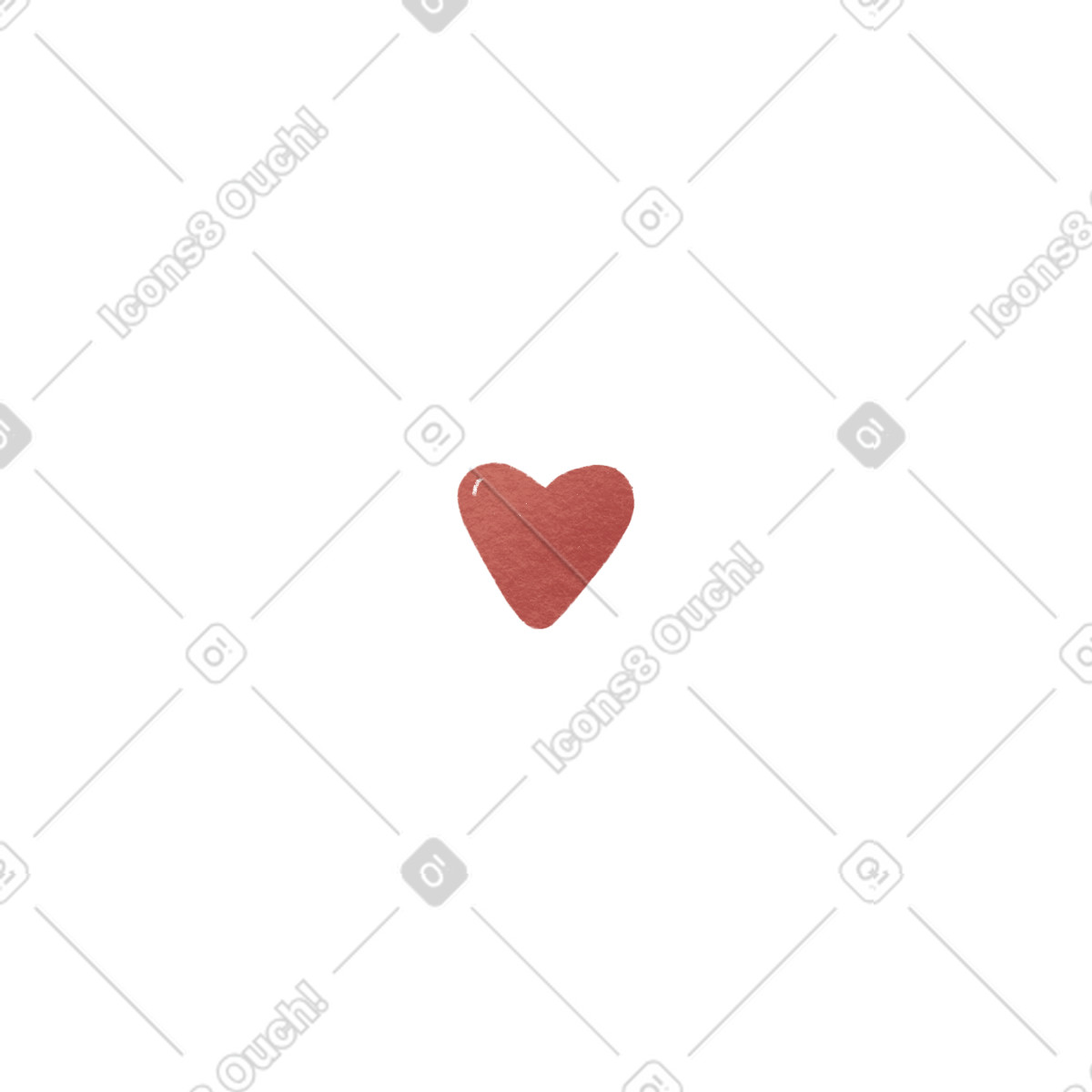 Ilustração de Red heart em no estilo Woolly para baixar em PNG, SVG