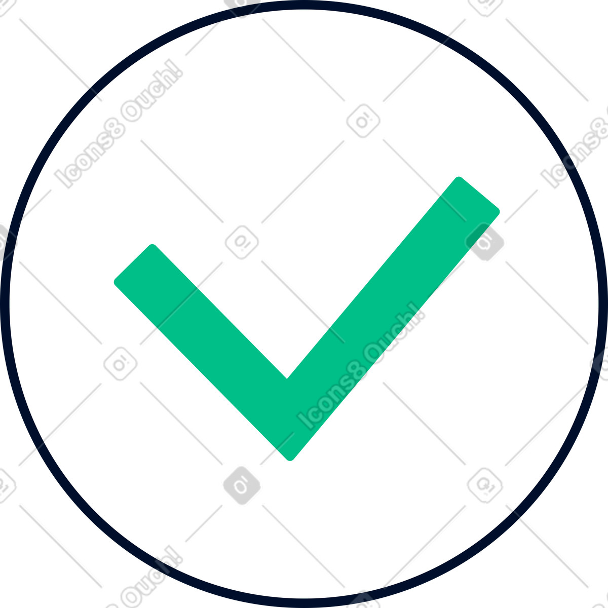 Checkmark illustration in Teal style download in PNG, SVG