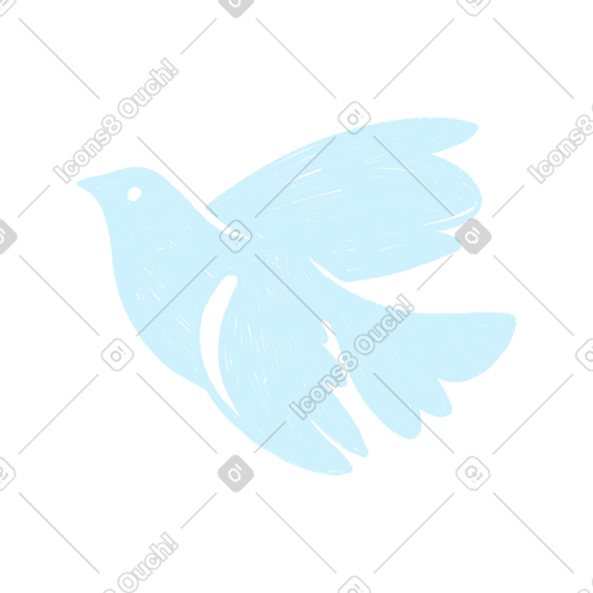 White dove with outspread wings illustrazione in stile Biro scarica in PNG, SVG