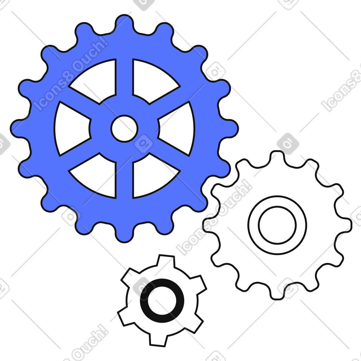 Main スタイルの Gears working together representing teamwork collaboration and efficient process management のイラストをPNG、SVG形式でダウンロード