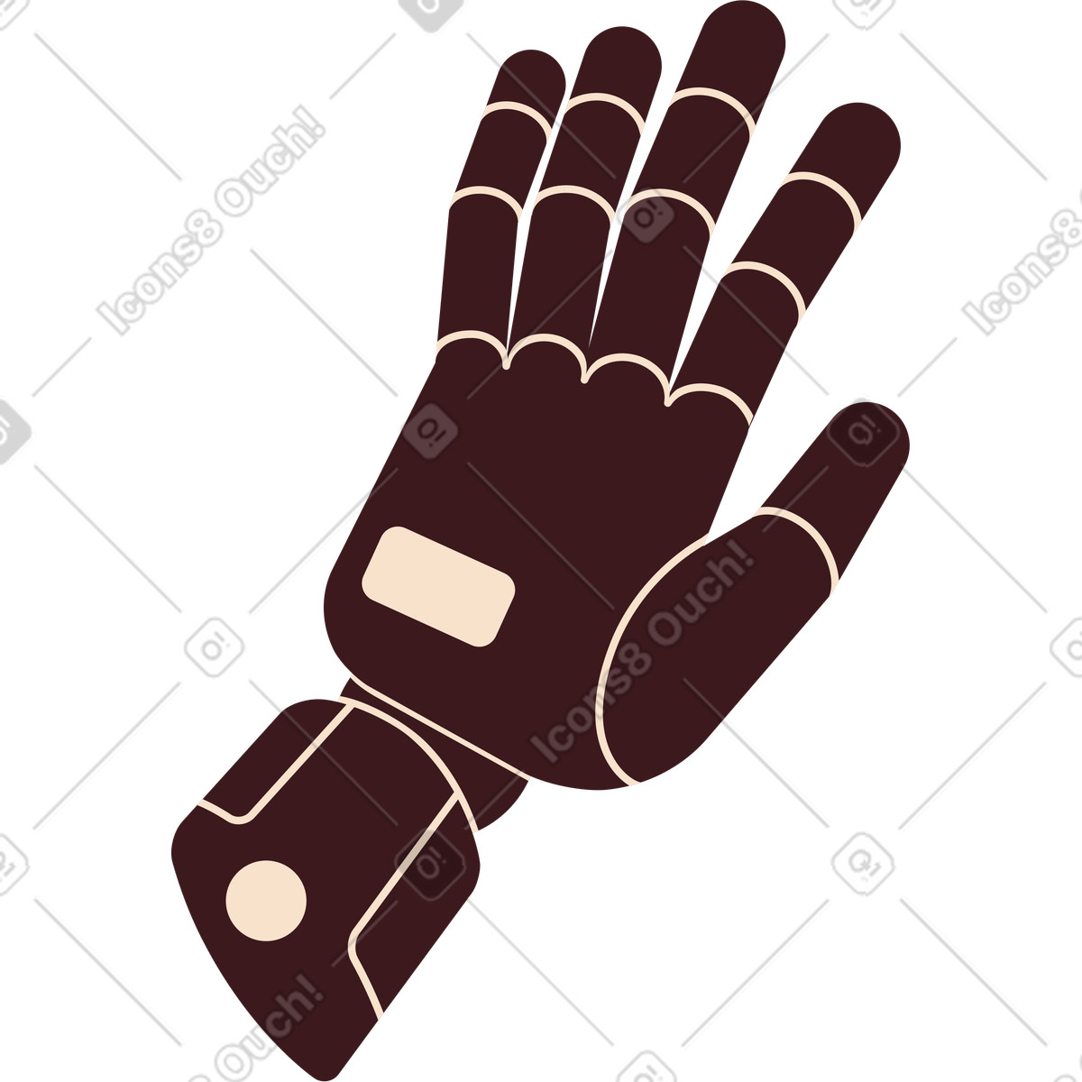 Folks スタイルの 左ロボットハンド のイラストをPNG、SVG形式でダウンロード