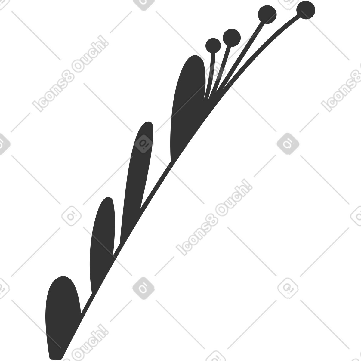 Pianta nera illustrazione in stile Crayon scarica in PNG, SVG