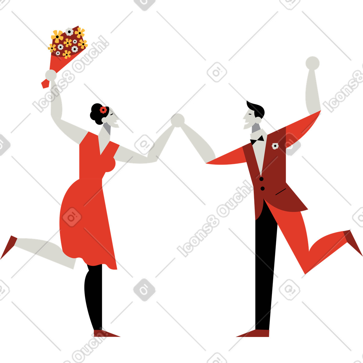 Ilustración Boda en estilo Burgundy a descargar en PNG y SVG