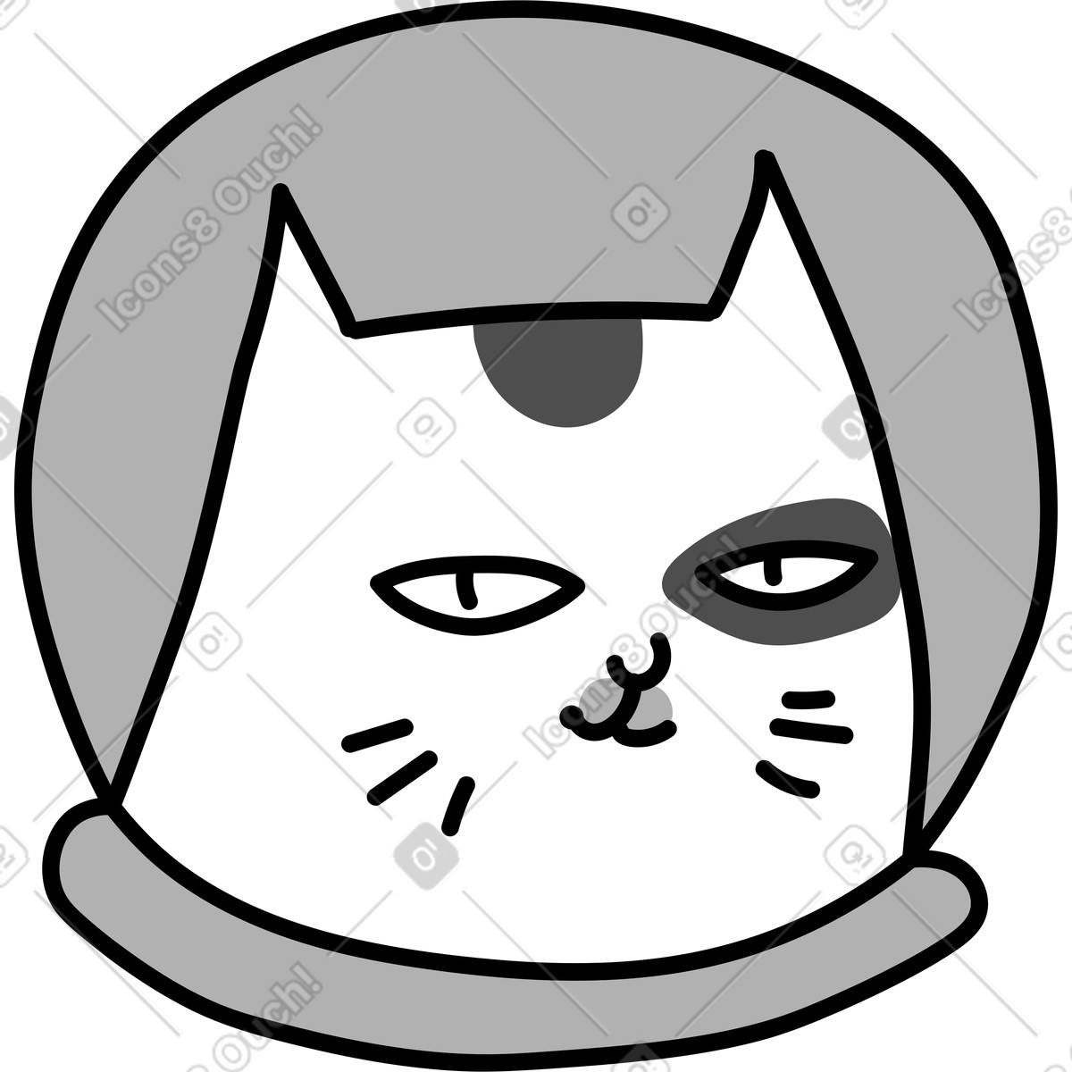 Ilustração de Meio gato com aquário em no estilo Purr para baixar em PNG, SVG