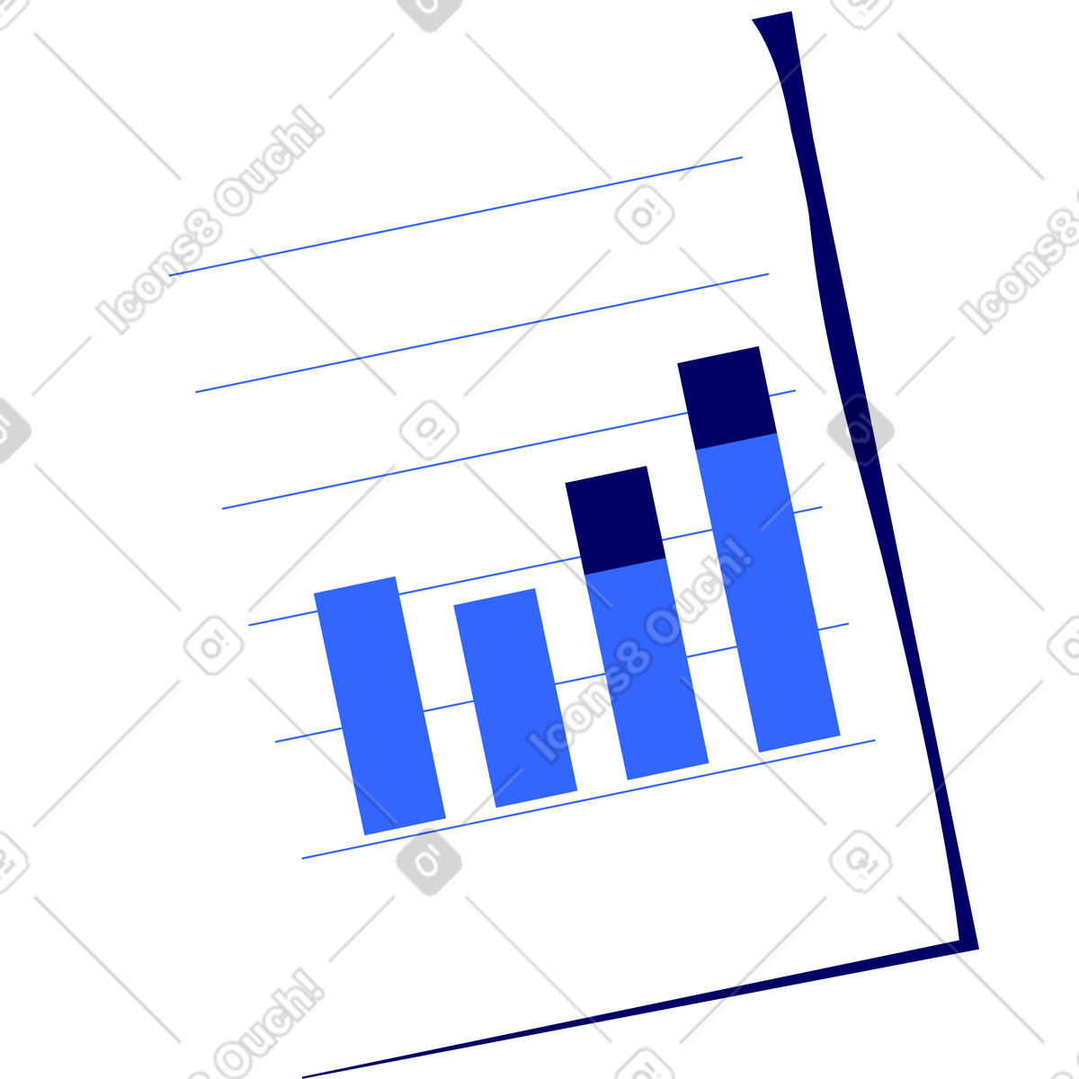 下载 Lounge 风格的 List of paper with horizon lines and charts 插画，支持 PNG、SVG 格式