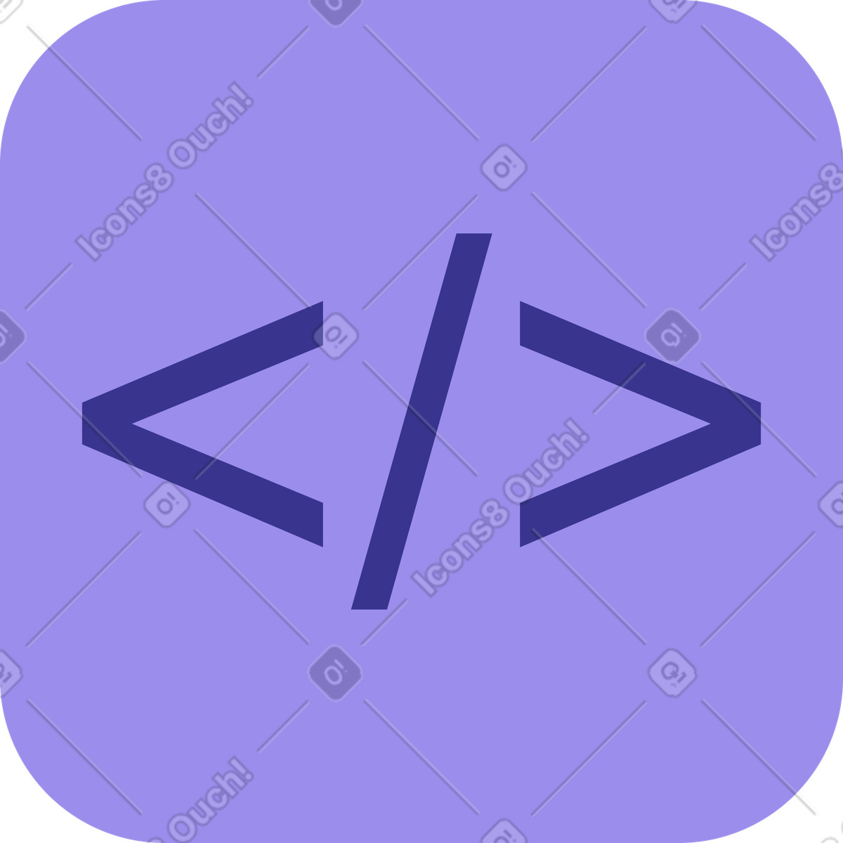 Illustration Icône de code dans le style Bright à télécharger aux formats PNG, SVG
