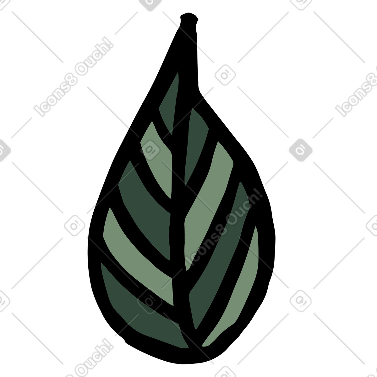 Scandi 스타일의 잎 일러스트레이션 PNG, SVG 다운로드