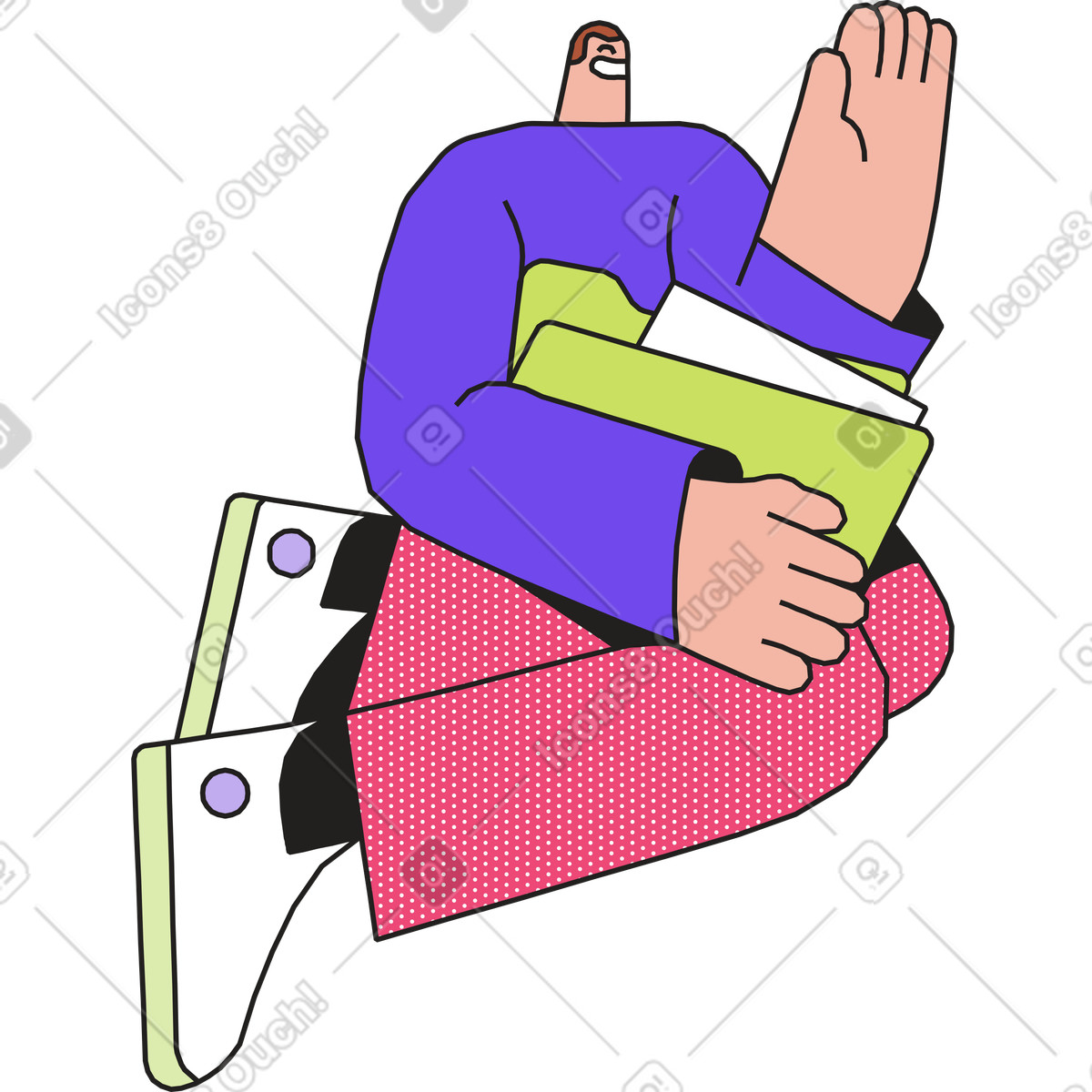 下载 Dazzle 风格的 手里拿着文件夹的男人 插画，支持 PNG、SVG 格式