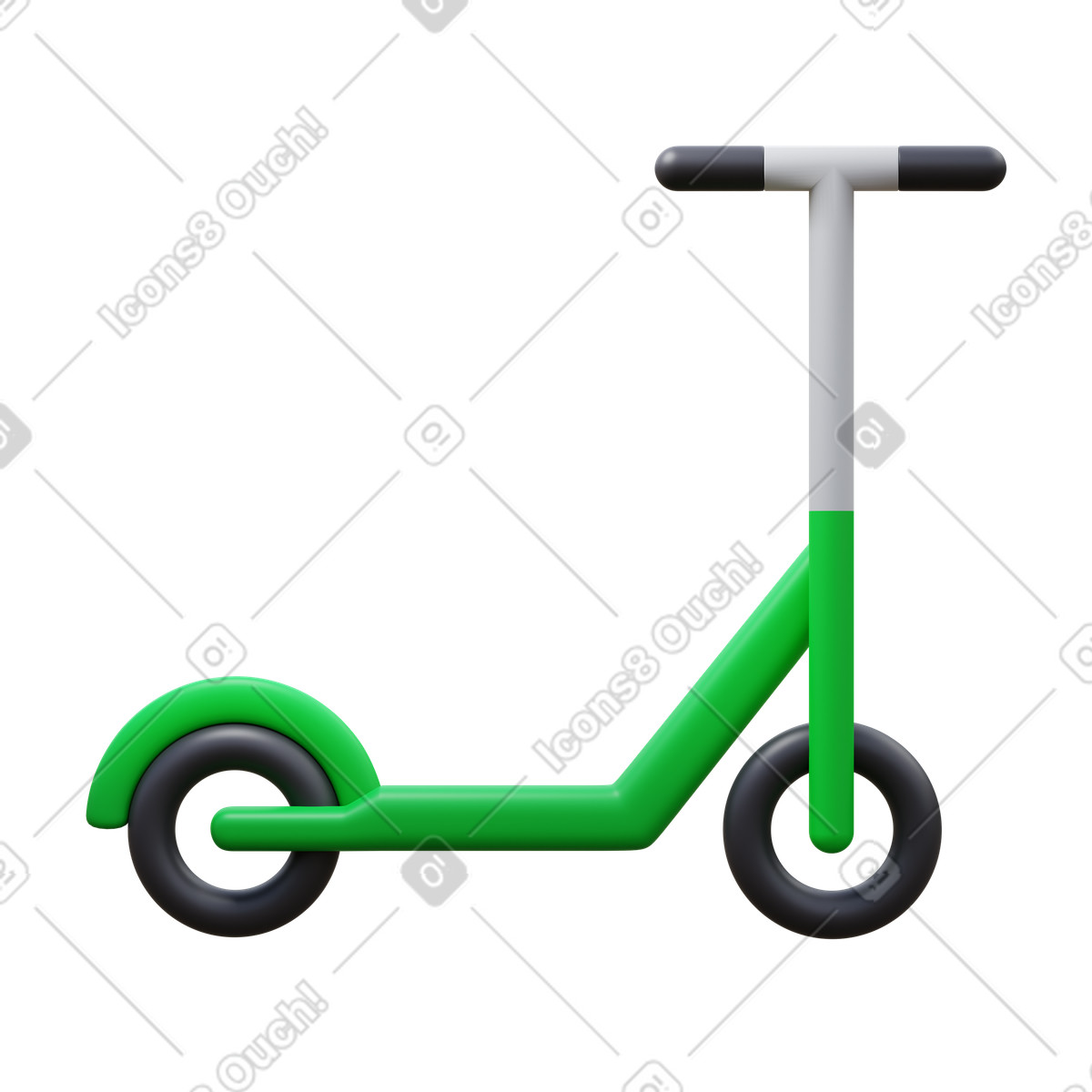 3D Fluency 스타일의 Kick scooter 일러스트레이션 PNG, SVG 다운로드