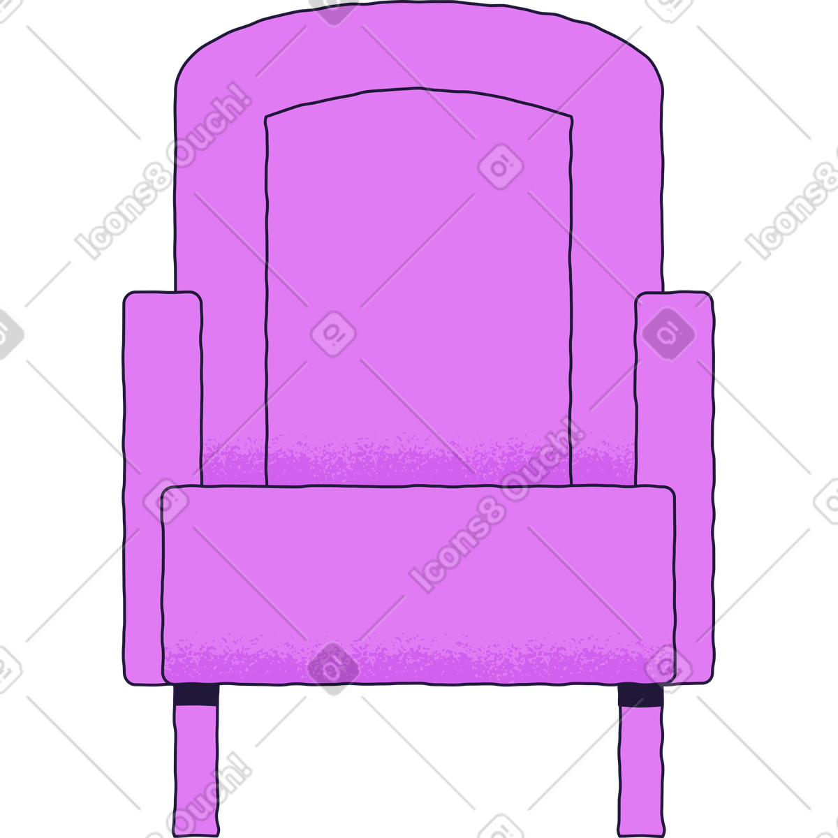 Armchair illustration in Conifer style download in PNG, SVG