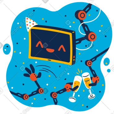 Party with an artificial intelligence PNG, SVG