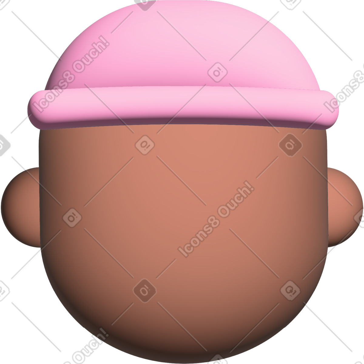 Cartoony スタイルの Head with a pink hat のイラストをPNG、SVG形式でダウンロード