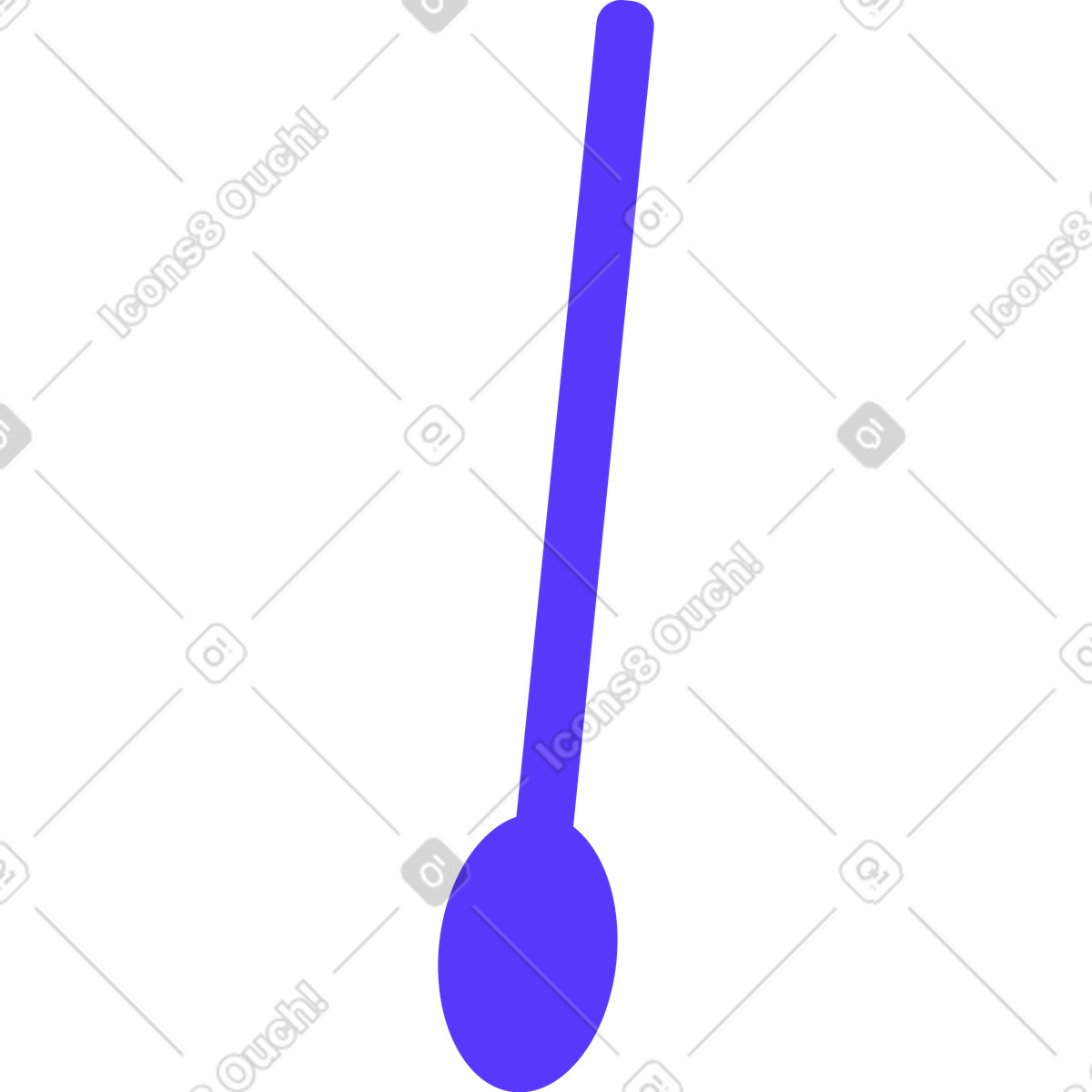 Blue spoon illustration in Pablita style download in PNG, SVG