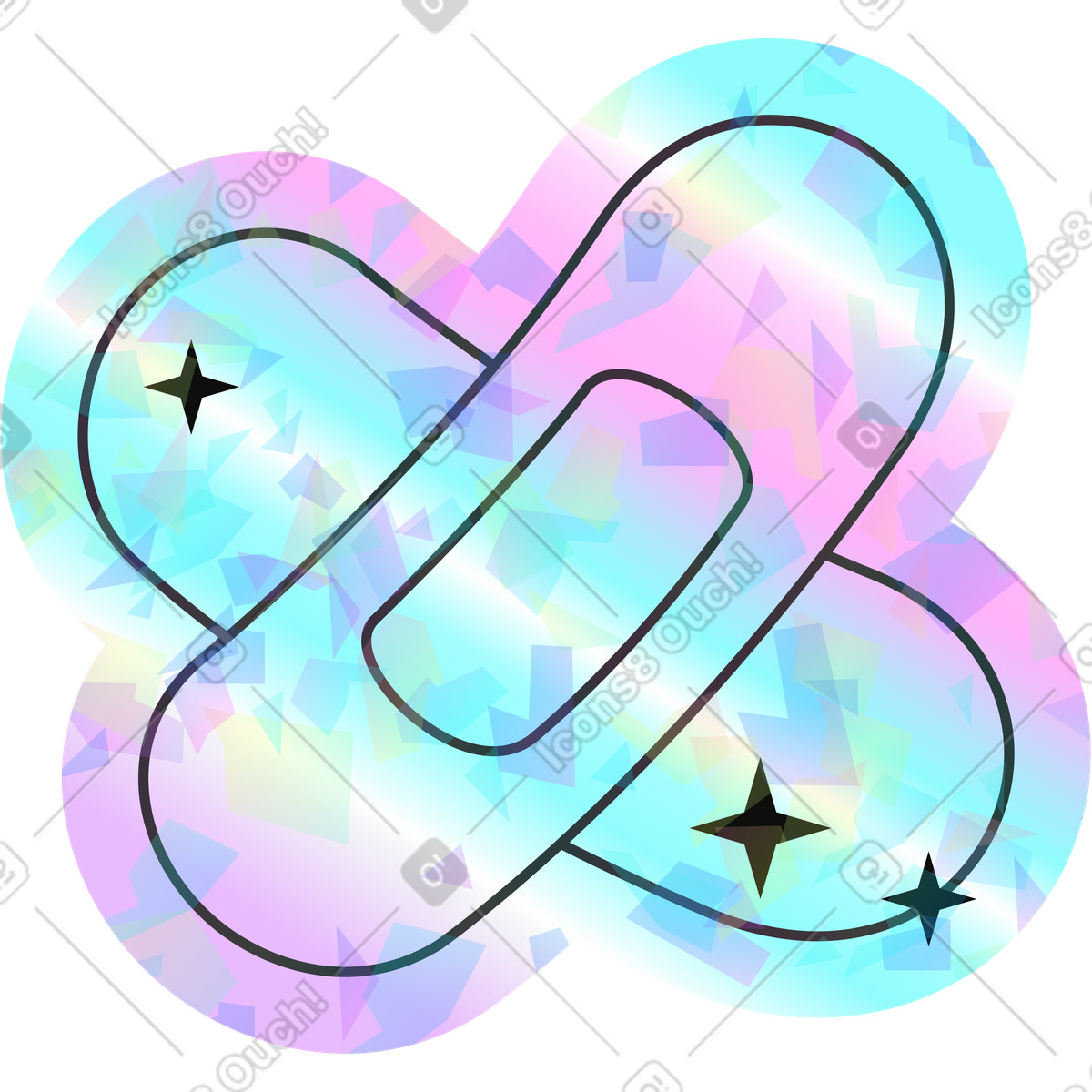 Illustration Pièce dans le style Holostickers à télécharger aux formats PNG, SVG