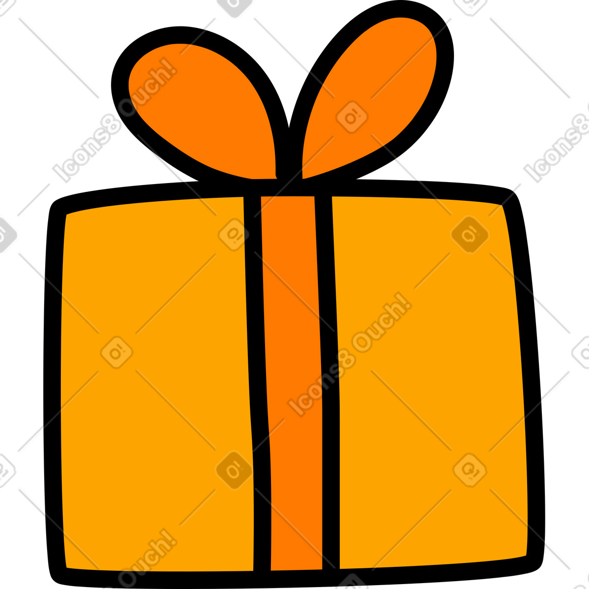 Regalo con fiocco illustrazione in stile Purr scarica in PNG, SVG
