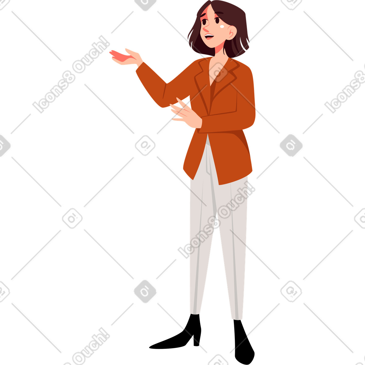 下载 Vivid 风格的 服装的年轻女孩 插画，支持 PNG、SVG 格式