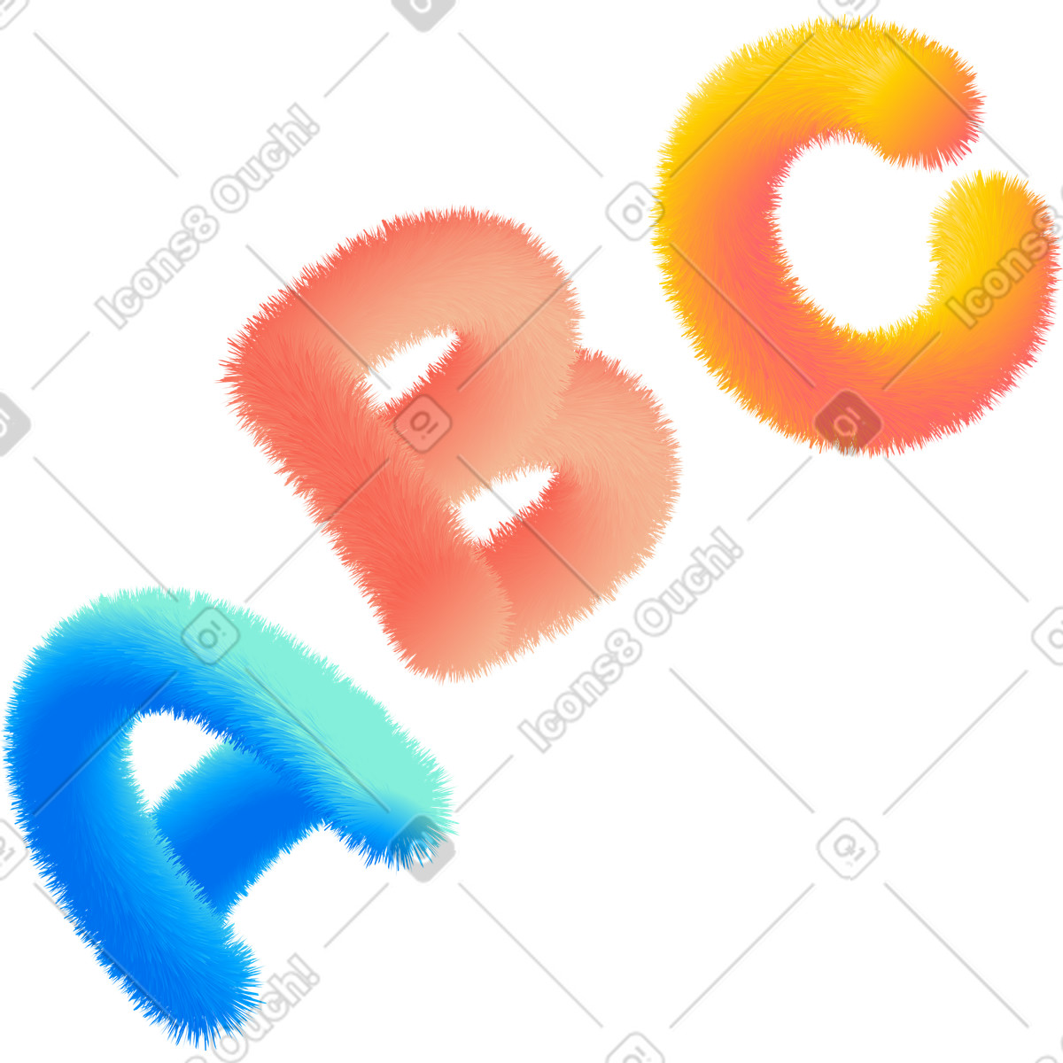 Lettering abc in multicolored style text illustrazione stile Puffy scarica PNG, SVG