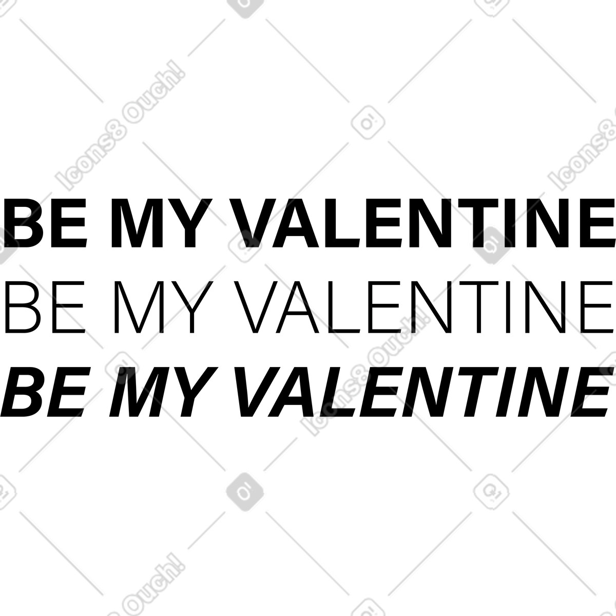 Jumble 스타일의 Lettering be my valentine 일러스트레이션 PNG, SVG 다운로드