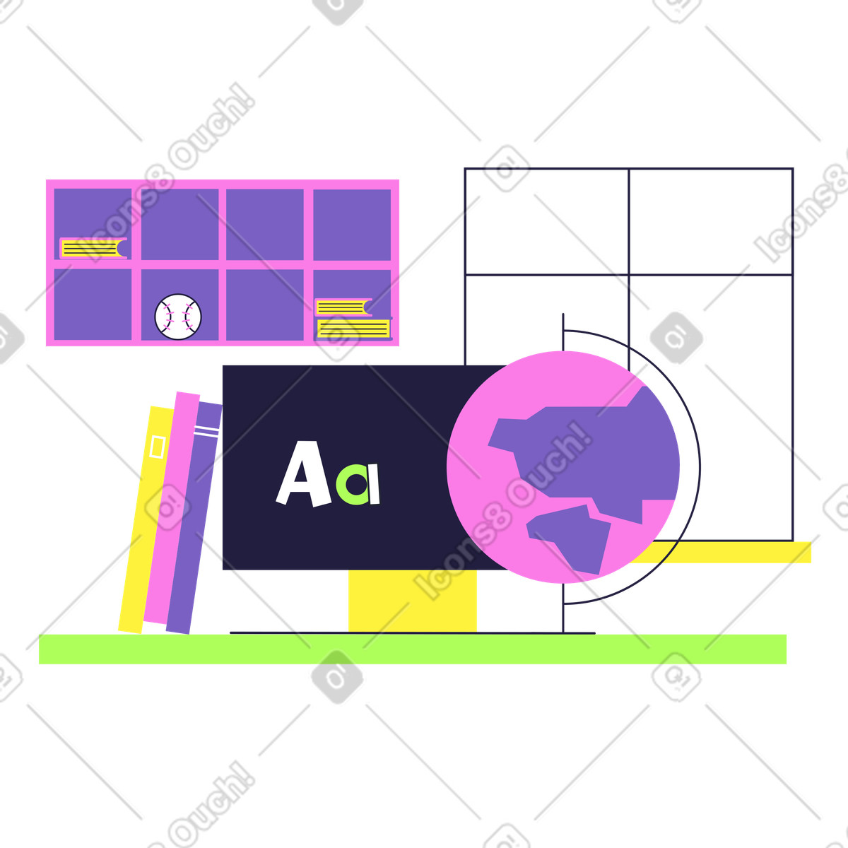Ilustração de Educação pré-escolar online em no estilo Mellow para baixar em PNG, SVG