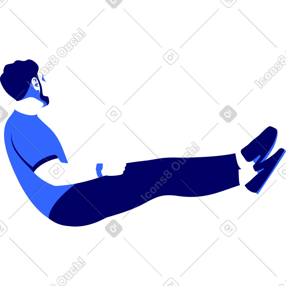 Ilustração de Homem sentado virou a cabeça para o lado em no estilo Lounge baixar em PNG, SVG