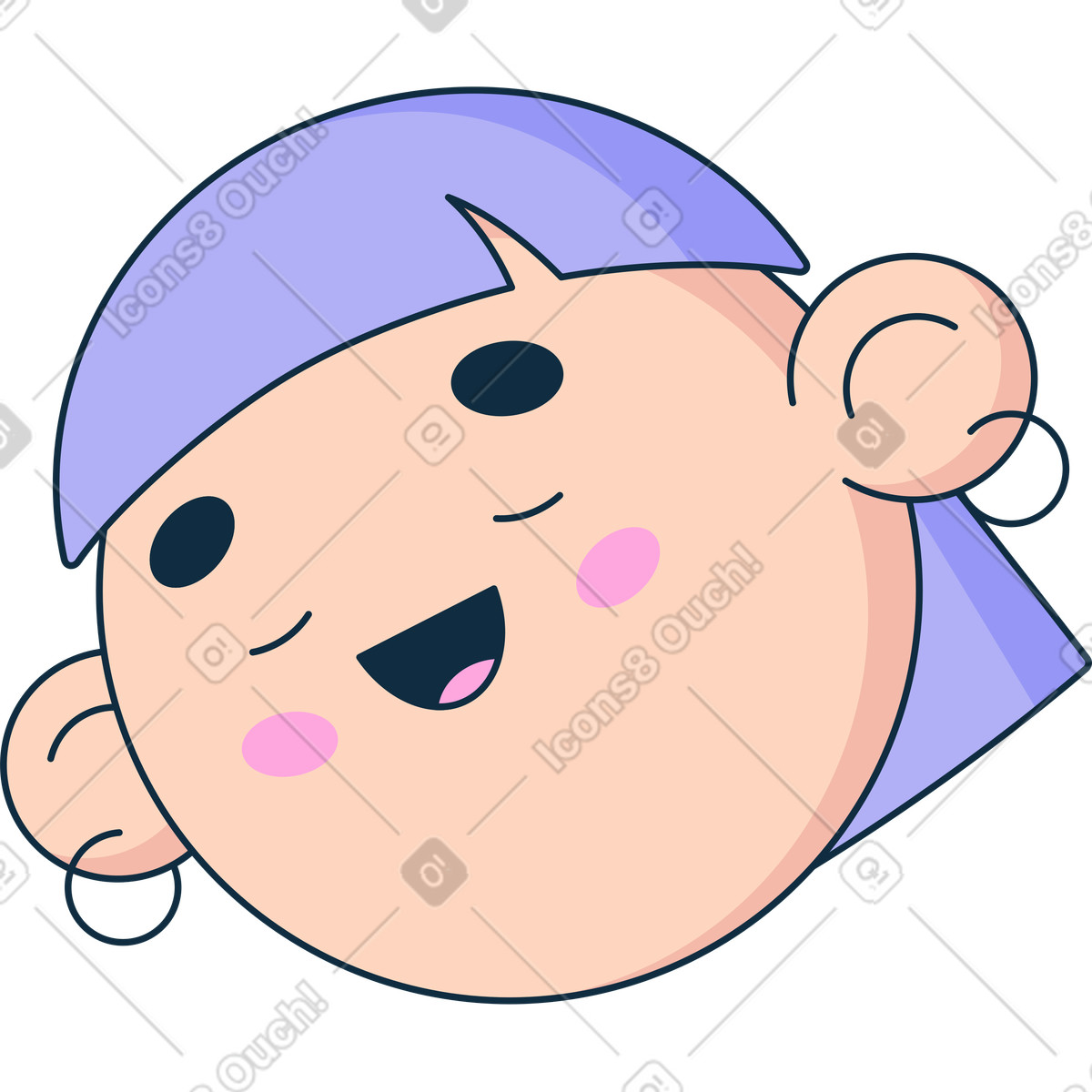 Ilustración Cabeza de mujer dormida en estilo Bubble gum a descargar en PNG y SVG