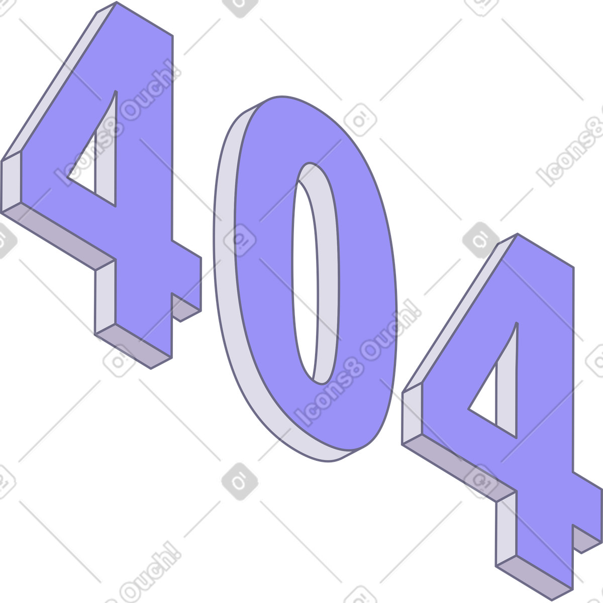 Modul スタイルの 404 テキストのレタリング のイラストをPNG、SVG形式でダウンロード