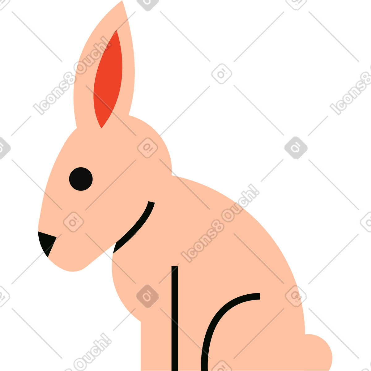 Hare illustration in Polar style download in PNG, SVG