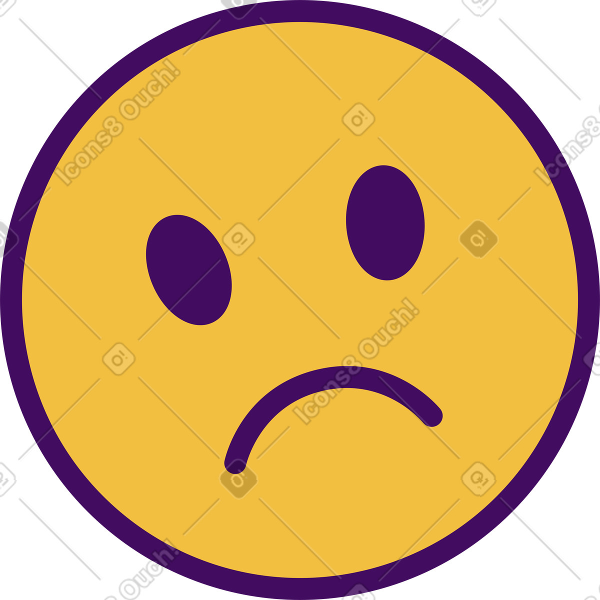 Sad emoticon illustration in Simplistic style download in PNG, SVG