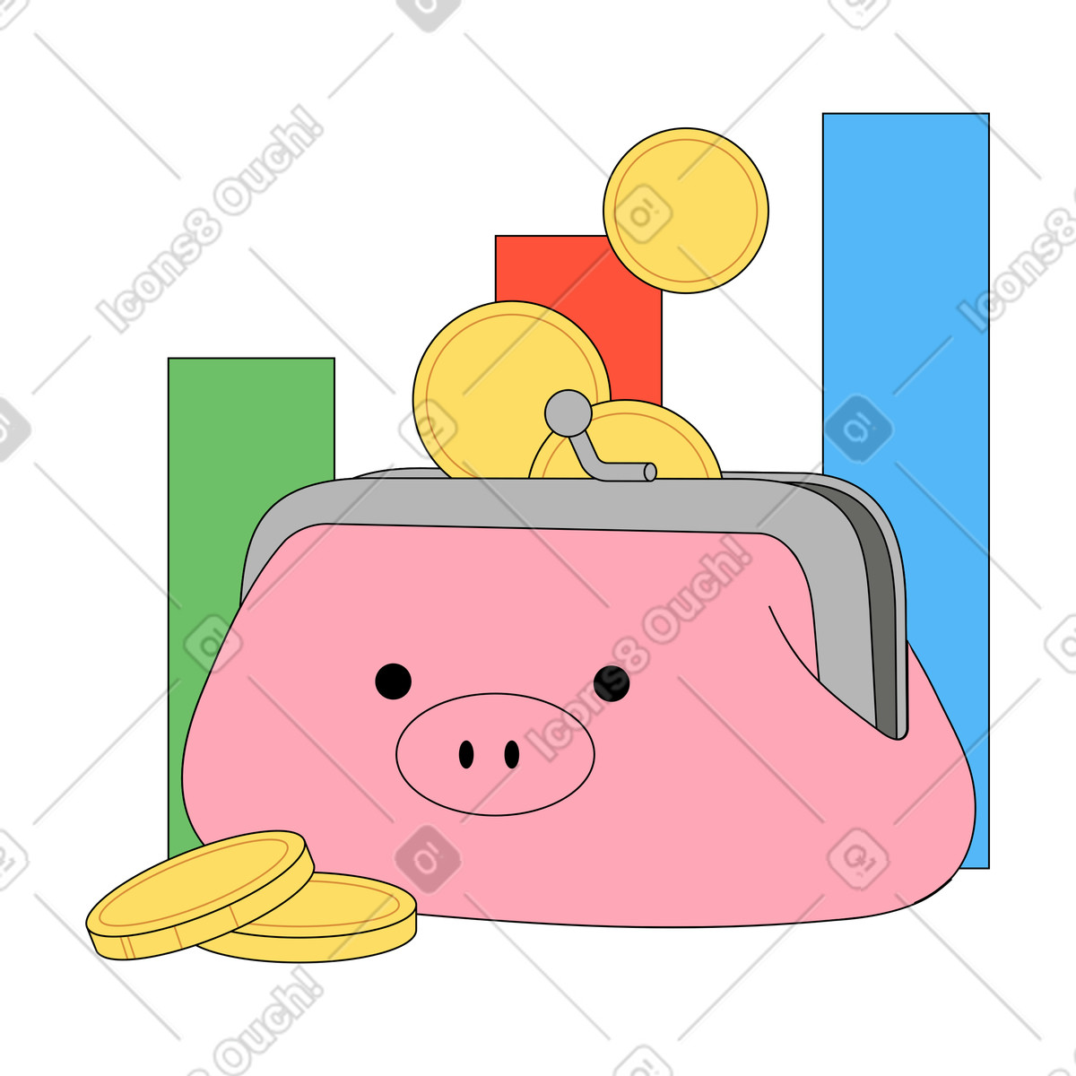 Savings and profits illustration in Kindy style download in PNG, SVG