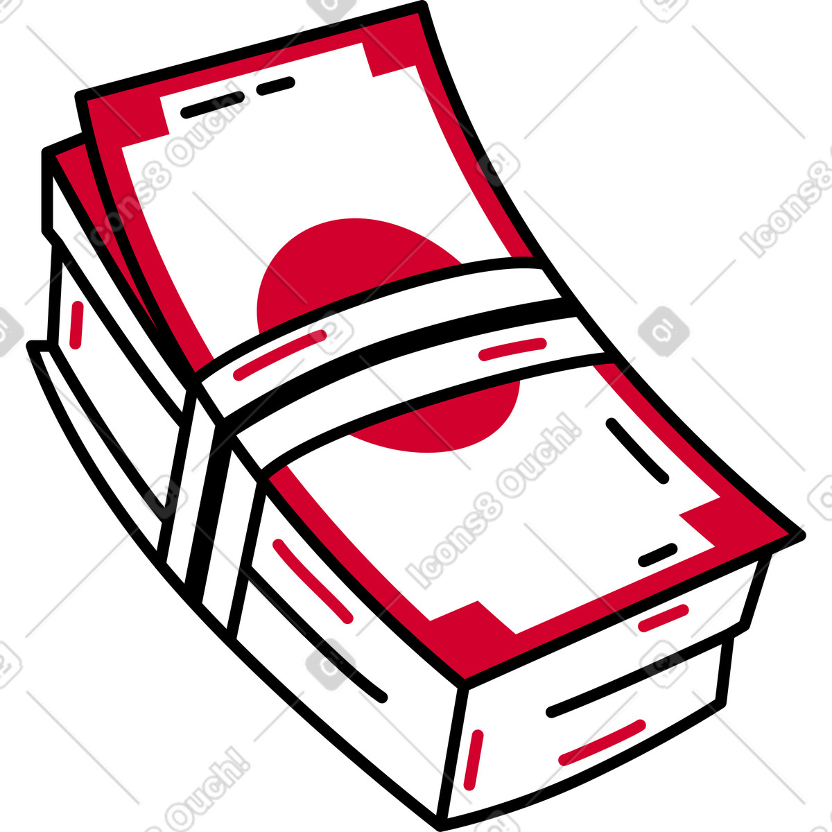 Pack of banknotes illustration in PNG, SVG