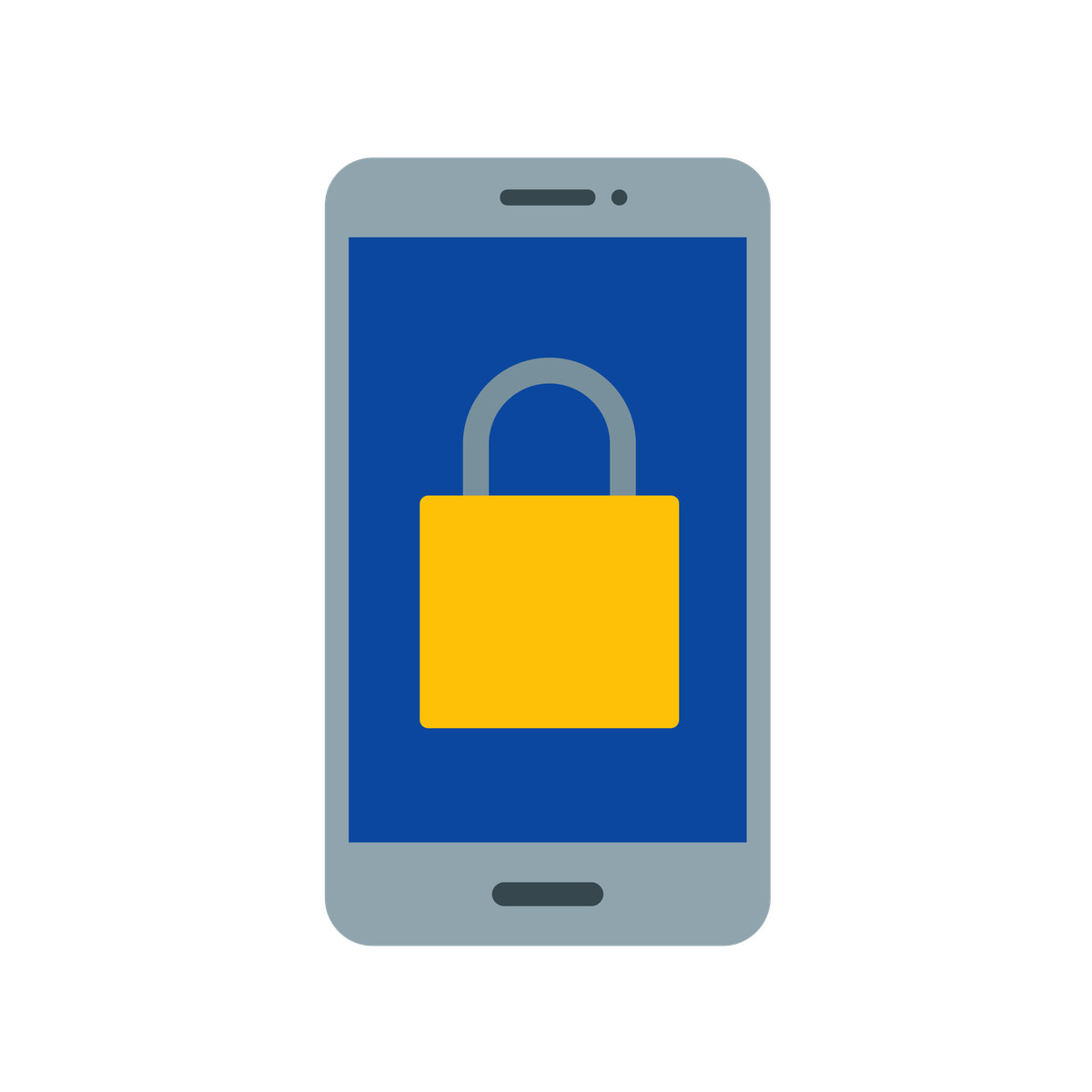 Mobile phone with locked screen illustration in Fogg style download in PNG, SVG