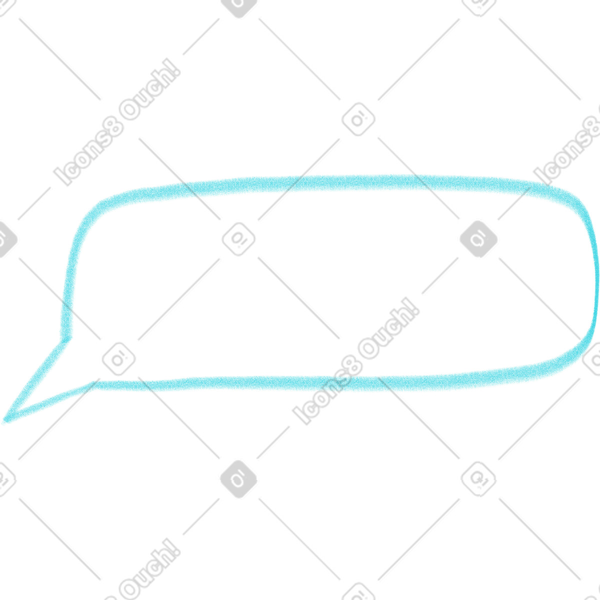 Illustration Bulle de dialogue rectangulaire bleue dans le style Doodle à télécharger aux formats PNG, SVG