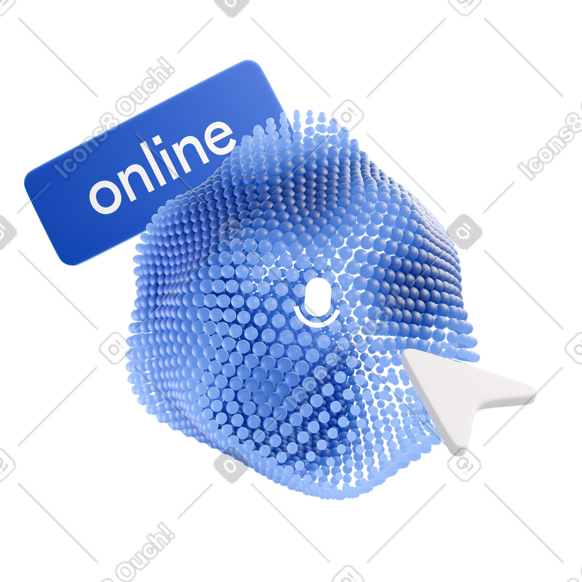 Assistente ai con icona del microfono, controllo vocale, supporto online illustrazione animata in stile 3D Blueprint scaricabile in GIF, Lottie (JSON), AE