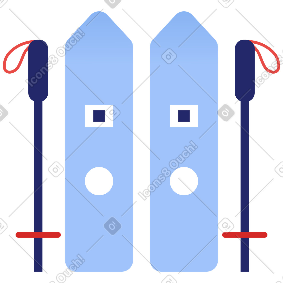 Ilustração de Esqui em no estilo Clip para baixar em PNG, SVG