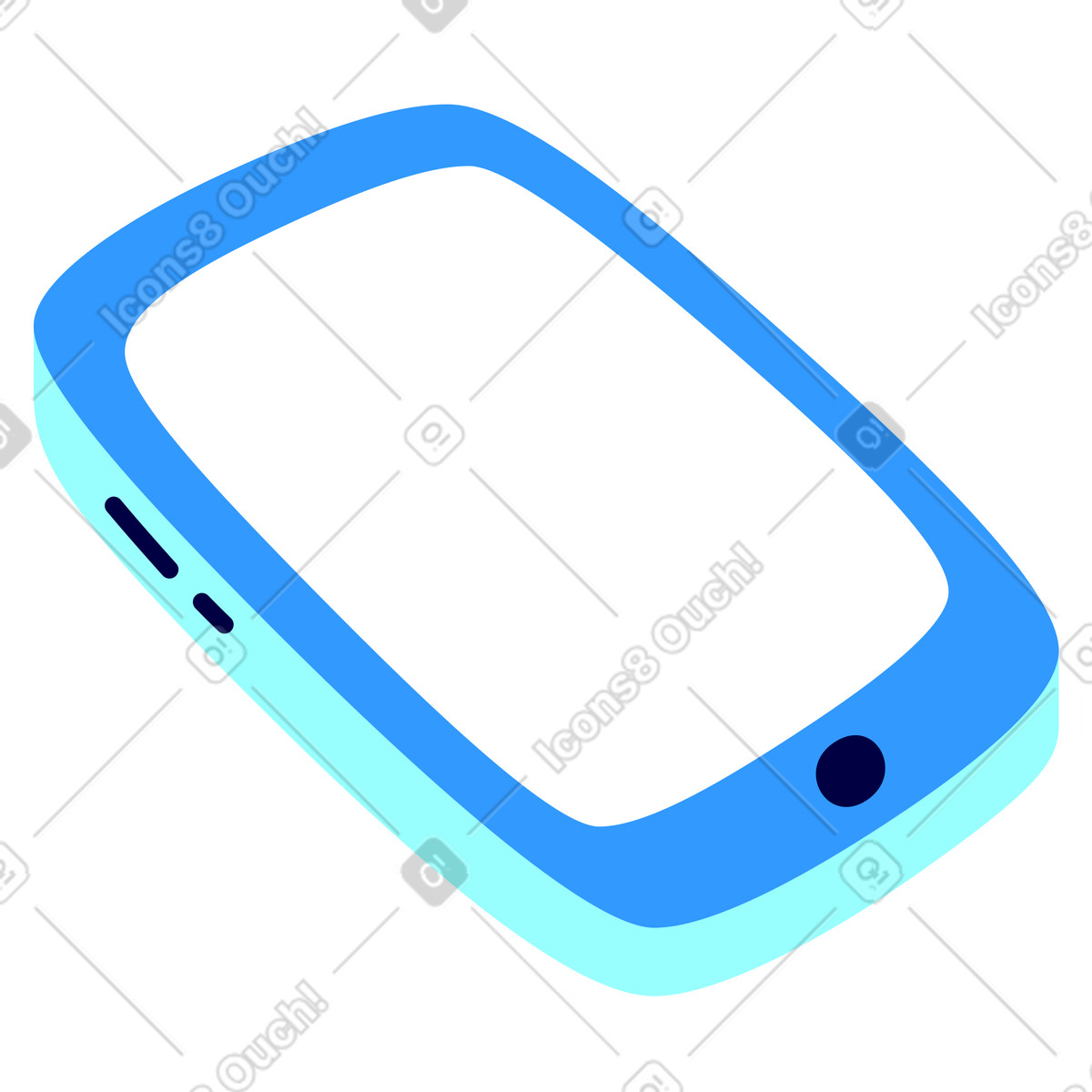Smartphone illustration featuring sleek design, a clipart graphic for various projects in PNG, SVG