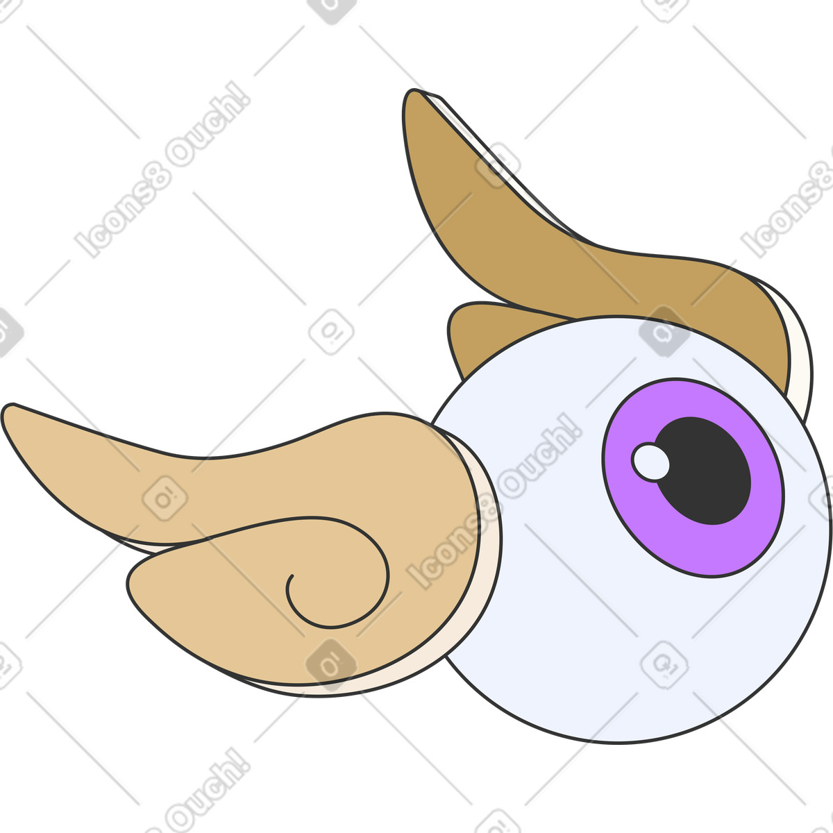 下载 Kit 风格的 带翅膀的眼睛 插画，支持 PNG、SVG 格式