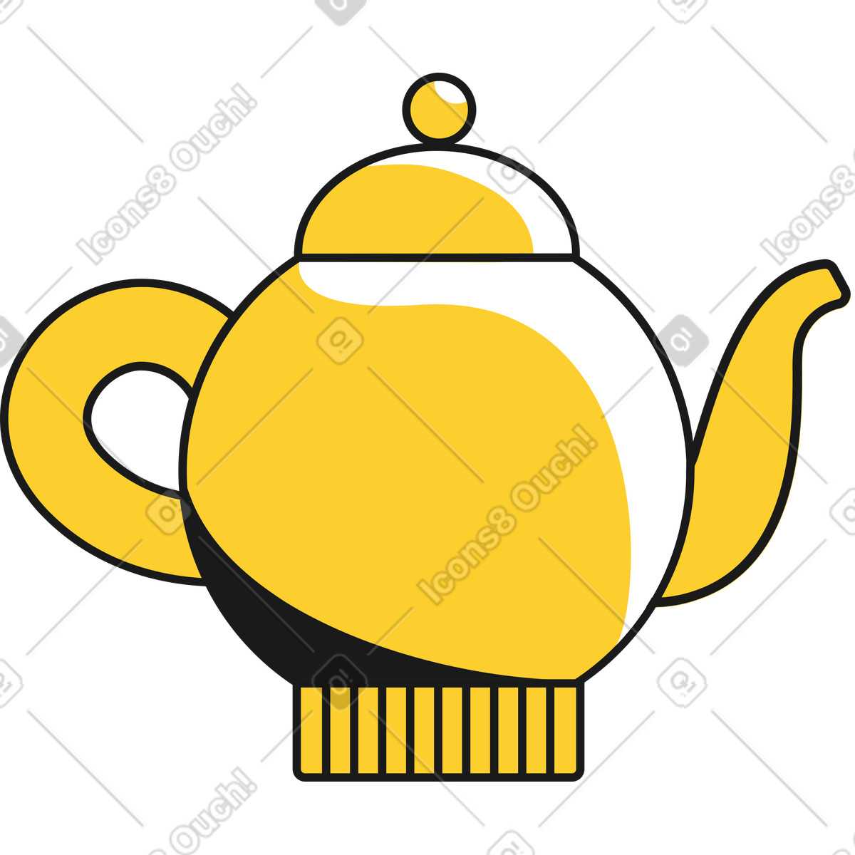 Ilustración Tetera en estilo Taxi a descargar en PNG y SVG