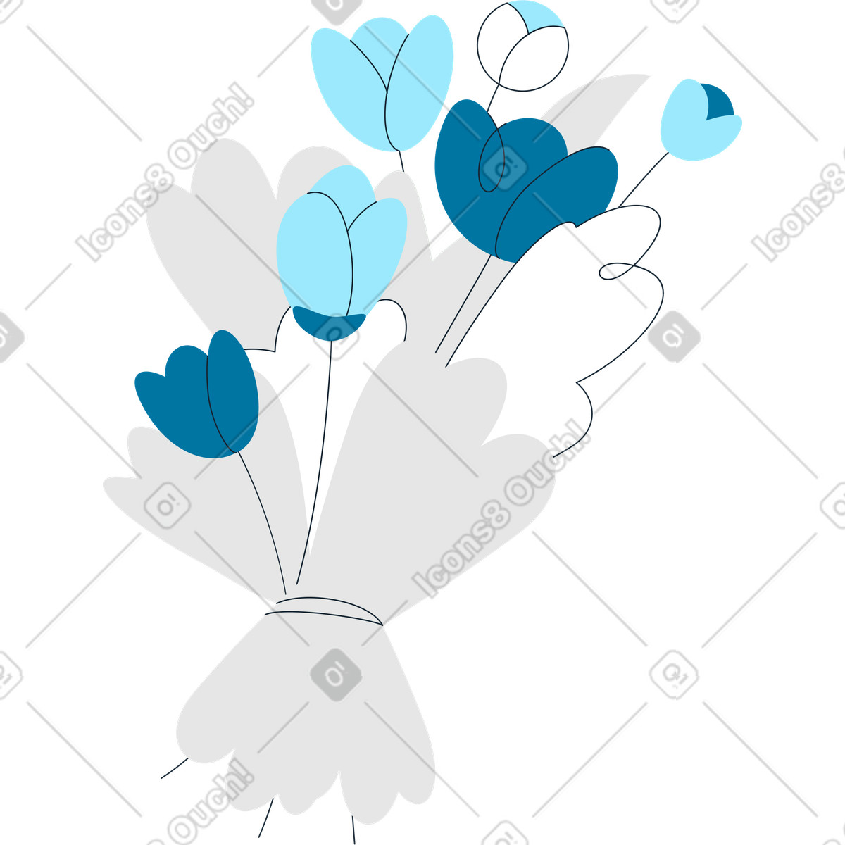 Bündel für die frau-Illustration im Indigo-Stil als Download in PNG, SVG