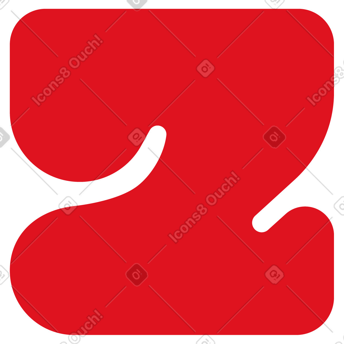 Jumble 스타일의 Red number two 일러스트레이션 PNG, SVG 다운로드