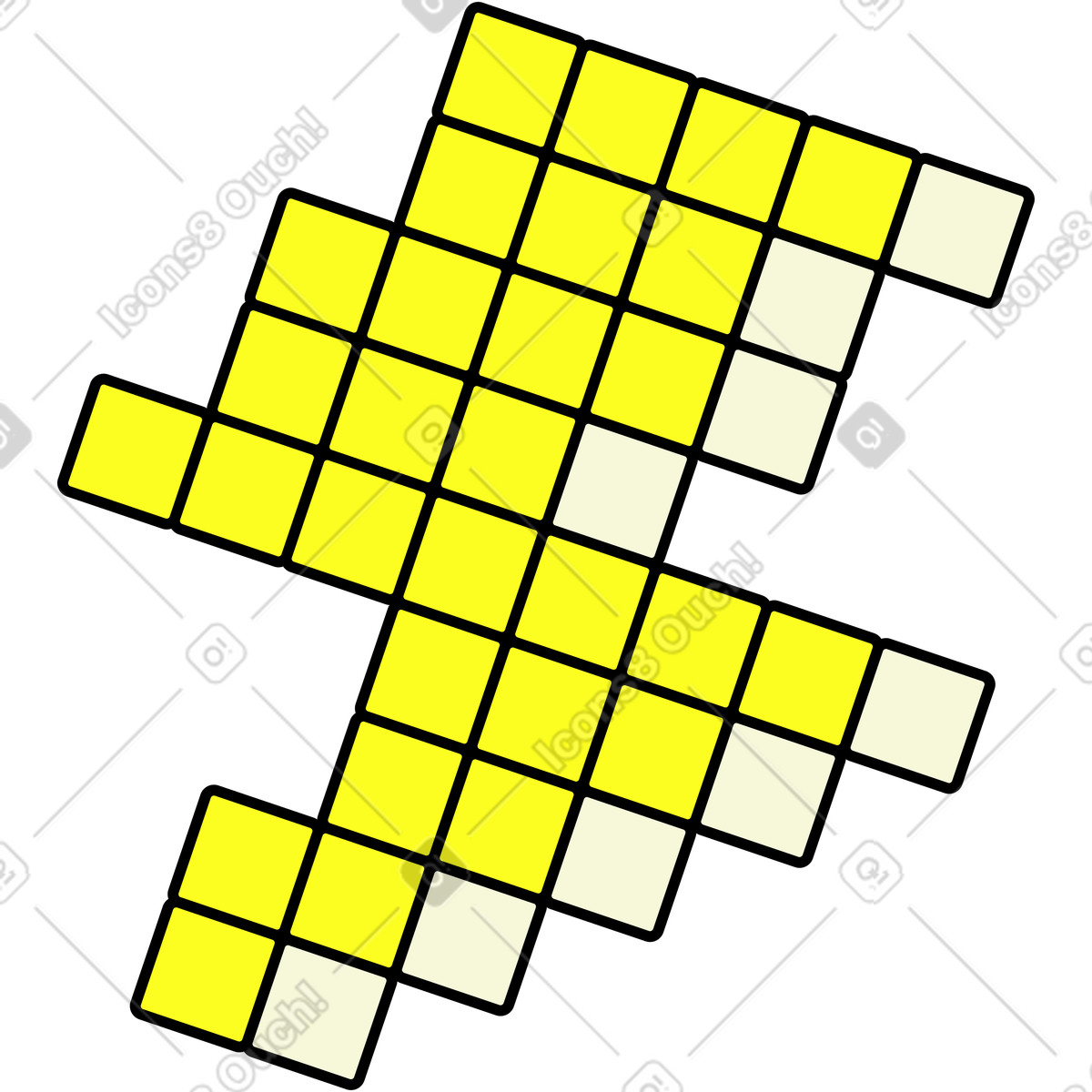 Lightning pixel illustration in Retro style download in PNG, SVG