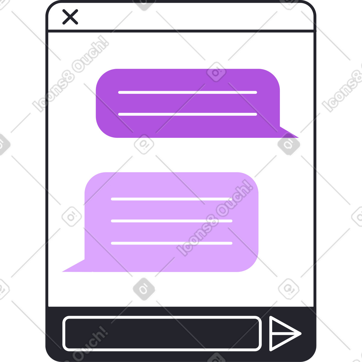 Illustration Petite fenêtre de discussion dans le style Grapy à télécharger aux formats PNG, SVG