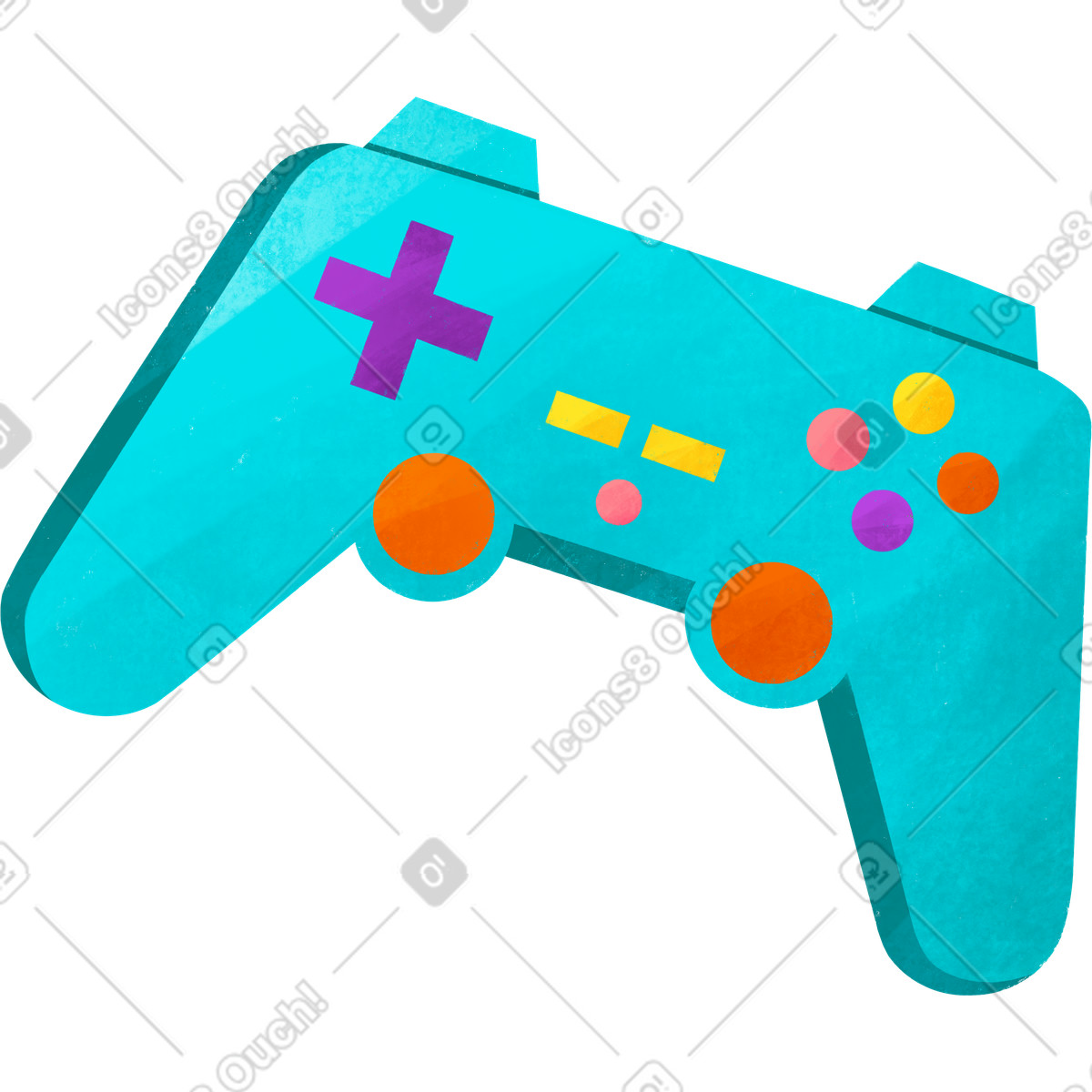 Joystick di gioco blu illustrazione in stile Bonbon scarica in PNG, SVG