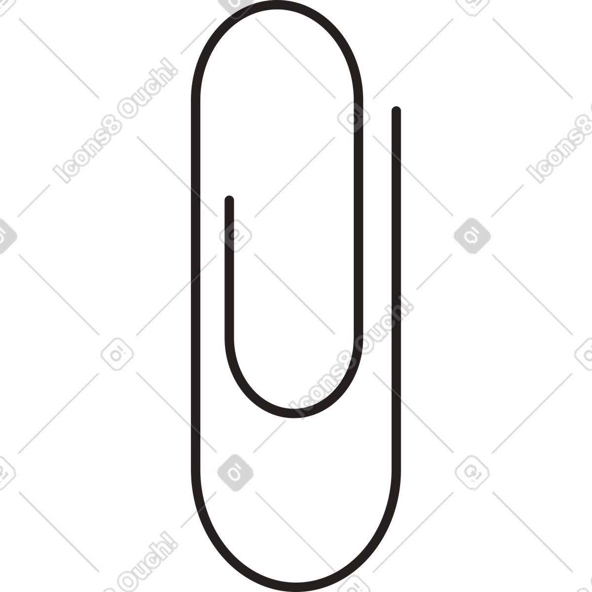 Paper clip illustration in Like style download in PNG, SVG